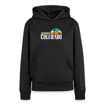 Colorado - Frauen Premium Bio Hoodie - Schwarz - Vorne - Julia (174cm)