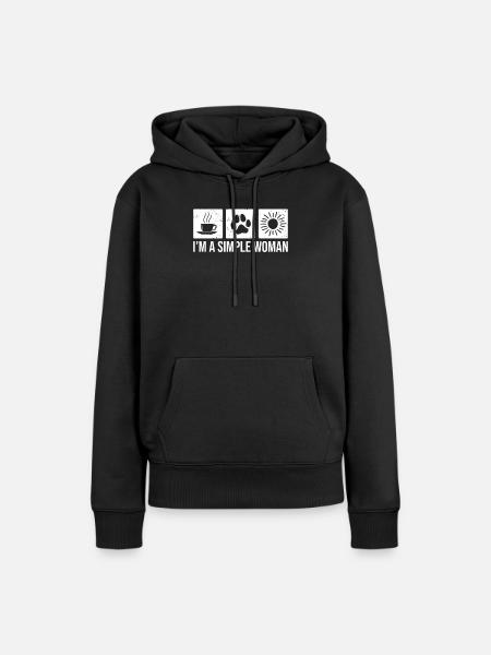 I'm A Simple Woman, Sunshine, Dogs and Coffee - Women’s Premium Organic Hoodie - black