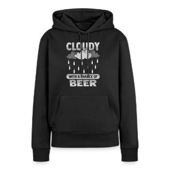 Nuageux avec une chance pour la conception de la bière - Sweat à capuche Premium bio Femme - noir - Devant - Julia (174cm)