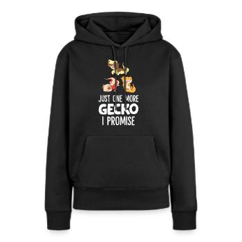 Nur noch ein Haubengecko Ich verspreche - Frauen Premium Bio Hoodie - Schwarz - Vorne - Julia (174cm)