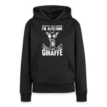 Les girafes sont géniales, je suis géniale, donc je suis un - Sweat à capuche Premium bio Femme - noir - Devant - Julia (174cm)