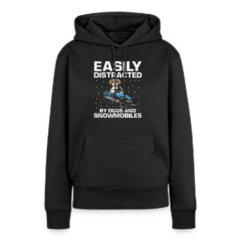 Motoneige et Skidoo Design - Sweat à capuche Premium bio Femme - noir - Devant - Julia (174cm)