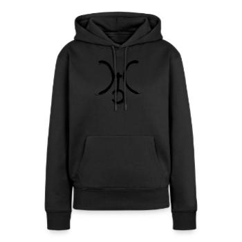 Symbole d’astrologie d’Uranus - Sweat à capuche Premium bio Femme - noir - Devant - Julia (174cm)