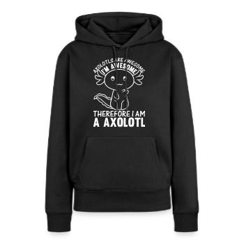 Les axolotls sont géniaux je suis génial donc je suis un - Sweat à capuche Premium bio Femme - noir - Devant - Julia (174cm)