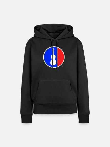 Geige Logo - Frauen Premium Bio Hoodie - Schwarz