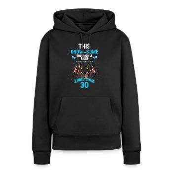 Conception de motoneige pour l’anniversaire du skieur - Sweat à capuche Premium bio Femme - noir - Devant - Julia (174cm)