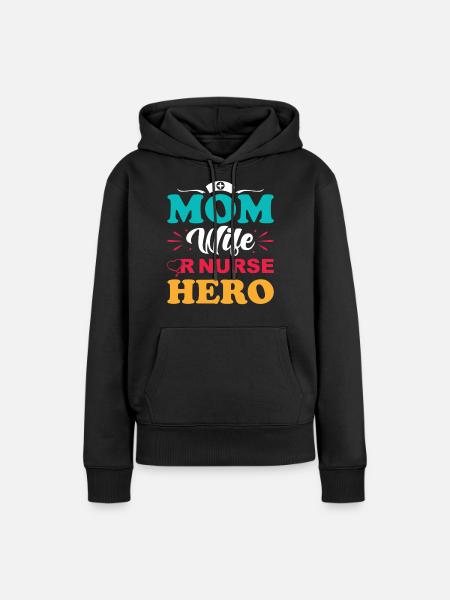 OP Krankenschwester Mama - Frauen Premium Bio Hoodie - Schwarz