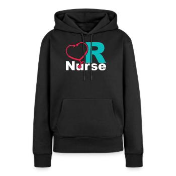 OP Krankenschwester - Frauen Premium Bio Hoodie - Schwarz - Vorne - Julia (174cm)