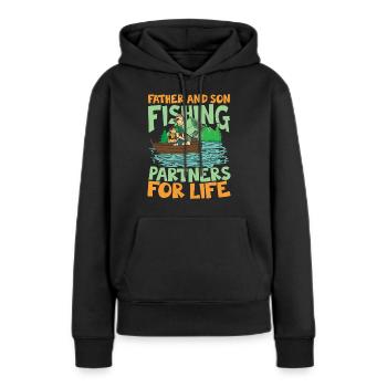 Father And Son Fishing Partners For Life - Frauen Premium Bio Hoodie - Schwarz - Vorne - Julia (174cm)