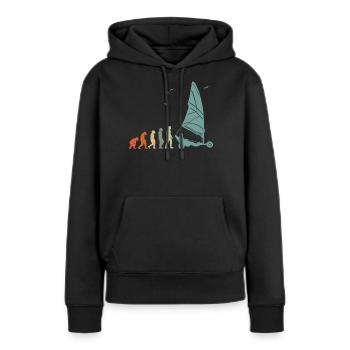 Plage Voile Windracer Land Sailers Land Sailors - Sweat à capuche Premium bio Femme - noir - Devant - Julia (174cm)