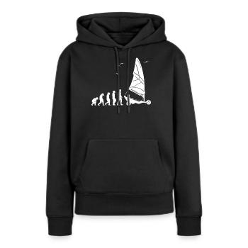 Plage Voile Windracer Land Sailers Land Sailors - Sweat à capuche Premium bio Femme - noir - Devant - Julia (174cm)