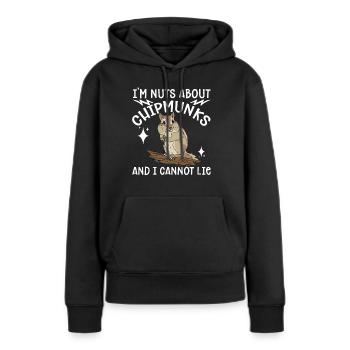 Cadeau de rongeur chipmunk - Sweat à capuche Premium bio Femme - noir - Devant - Julia (174cm)