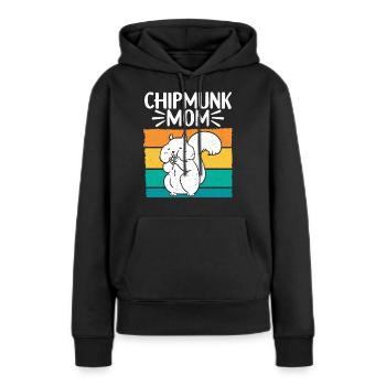 Cadeau de rongeur chipmunk - Sweat à capuche Premium bio Femme - noir - Devant - Julia (174cm)