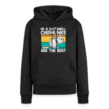 Cadeau de rongeur chipmunk - Sweat à capuche Premium bio Femme - noir - Devant - Julia (174cm)