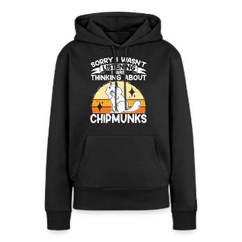 Cadeau de rongeur chipmunk - Sweat à capuche Premium bio Femme - noir - Devant - Julia (174cm)