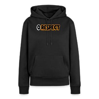0 Respect - Respect nul - Sweat à capuche Premium bio Femme - noir - Devant - Julia (174cm)