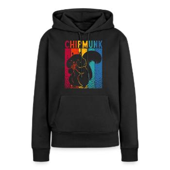 Cadeau de rongeur chipmunk - Sweat à capuche Premium bio Femme - noir - Devant - Julia (174cm)