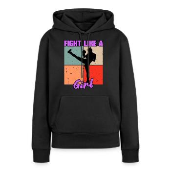 Kickboxen Frauen Thai Boxen MMA Mädchen Krav Maga - Frauen Premium Bio Hoodie - Schwarz - Vorne - Julia (174cm)