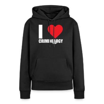 Criminologue Criminologie Informations nutritionnelles - Sweat à capuche Premium bio Femme - noir - Devant - Julia (174cm)