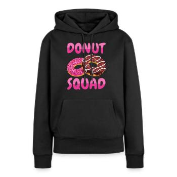 Donut Squad - Sweat à capuche Premium bio Femme - noir - Devant - Julia (174cm)