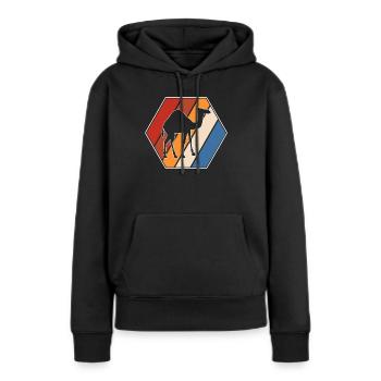 Rétro Dromadaire - Sweat à capuche Premium bio Femme - noir - Devant - Julia (174cm)