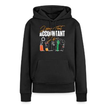 Comptable Comptable Comptable - Sweat à capuche Premium bio Femme - noir - Devant - Julia (174cm)