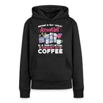 Comptable Comptable Comptable - Sweat à capuche Premium bio Femme - noir - Devant - Julia (174cm)