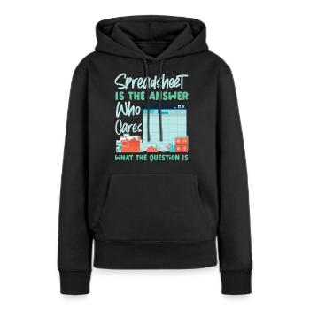 Comptable Comptable Comptable - Sweat à capuche Premium bio Femme - noir - Devant - Julia (174cm)