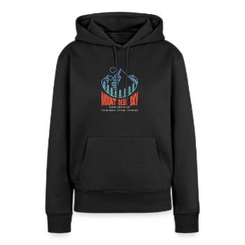 Mont Blue Sky - Sweat à capuche Premium bio Femme - noir - Devant - Julia (174cm)