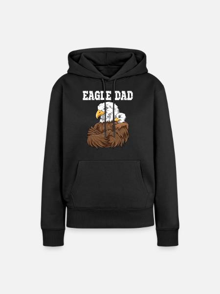 Eagle Dad Eagle Papa und Baby Papa Vatertag - Frauen Premium Bio Hoodie - Schwarz