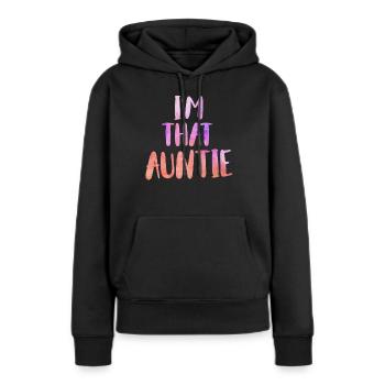 Je suis une telle tante Je suis cette tante Meilleure tante - Sweat à capuche Premium bio Femme - noir - Devant - Julia (174cm)