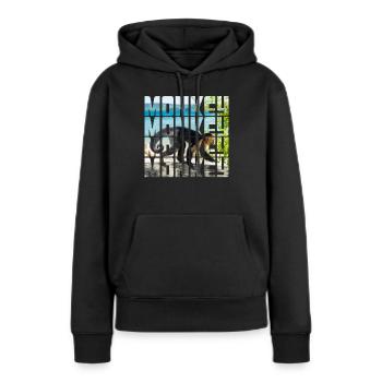 Singe - Sweat à capuche Premium bio Femme - noir - Devant - Julia (174cm)