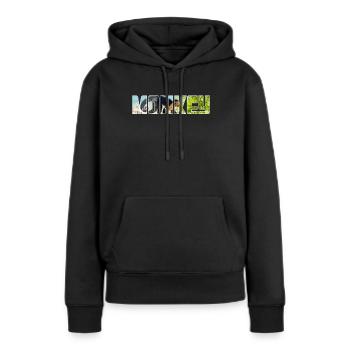 Singe - Sweat à capuche Premium bio Femme - noir - Devant - Julia (174cm)
