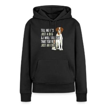 Épagneul Breton Épagneul Cadeau - Sweat à capuche Premium bio Femme - noir - Devant - Julia (174cm)