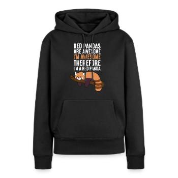 Rote Pandas sind toll Ich bin toll, also bin ich - Frauen Premium Bio Hoodie - Schwarz - Vorne - Julia (174cm)