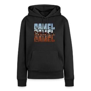 Chameau - Sweat à capuche Premium bio Femme - noir - Devant - Julia (174cm)
