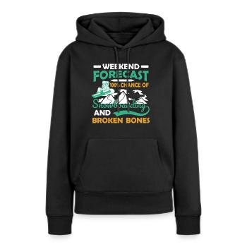 Snowboard fahren Snowboarding Winterurlaub - Frauen Premium Bio Hoodie - Schwarz - Vorne - Julia (174cm)