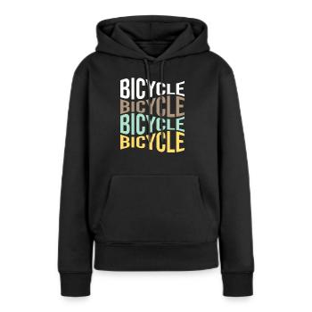 Bicyclette - Sweat à capuche Premium bio Femme - noir - Devant - Julia (174cm)
