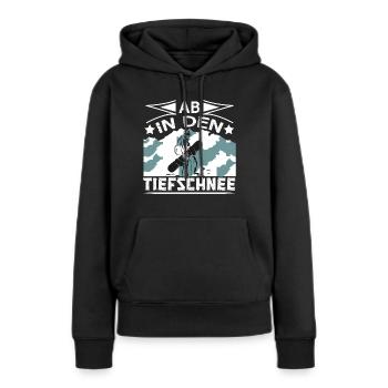 Snowboard Snowboarden Ab in den Tiefschnee - Frauen Premium Bio Hoodie - Schwarz - Vorne - Julia (174cm)