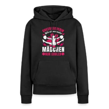 Cheerleaderin wie ein normales Mädchen nur cooler - Frauen Premium Bio Hoodie - Schwarz - Vorne - Julia (174cm)