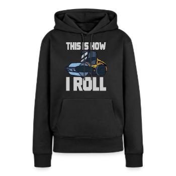 Steamroller Vehicle Construction Labourer Site - Women’s Premium Organic Hoodie - black - Front - Julia (174cm)