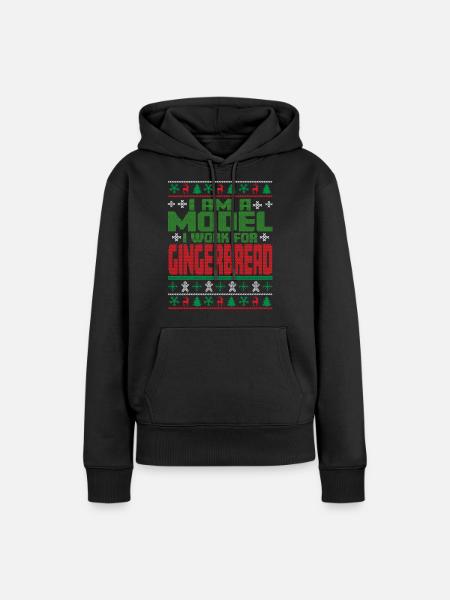 Model Weihnachten Spruch - Frauen Premium Bio Hoodie - Schwarz