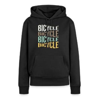 Bicyclette - Sweat à capuche Premium bio Femme - noir - Devant - Julia (174cm)