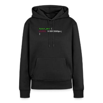 Code de codage des développeurs de programmeurs Web et CSS - Sweat à capuche Premium bio Femme - noir - Devant - Julia (174cm)
