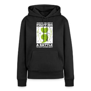 Santé mentale Dépression Motivation Anxiété Rêve - Sweat à capuche Premium bio Femme - noir - Devant - Julia (174cm)