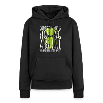 Santé mentale Dépression Motivation Anxiété Rêve - Sweat à capuche Premium bio Femme - noir - Devant - Julia (174cm)