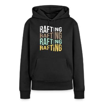 rafting - Sweat à capuche Premium bio Femme - noir - Devant - Julia (174cm)