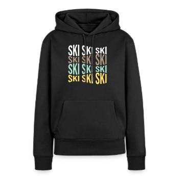 ski - Sweat à capuche Premium bio Femme - noir - Devant - Julia (174cm)