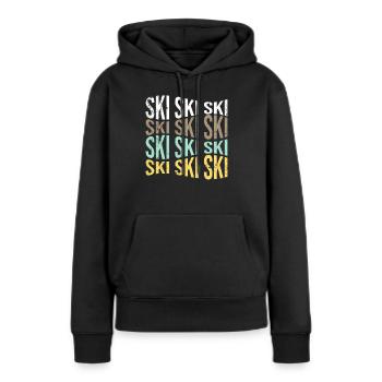 ski - Sweat à capuche Premium bio Femme - noir - Devant - Julia (174cm)
