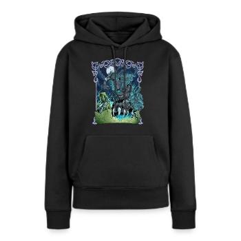 Fenrir à Asgard - Fenris Wolf - Sweat à capuche Premium bio Femme - noir - Devant - Julia (174cm)